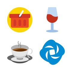 4 drink icons set