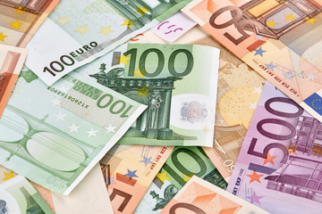 A lot of euro banknotes. Background