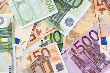 A lot of euro banknotes. Background