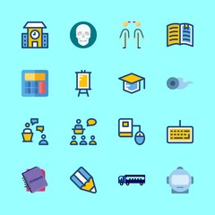 education icons set. interstellar, gravity, diary and number graphic works