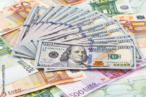 A Lot Of Euro And American Dollars Banknotes Background A Lot Of Euro And American Dollars Banknotes Background