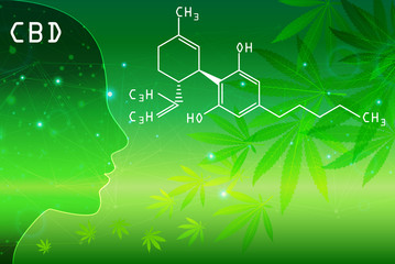 In front of people on Cannabis marijuana in medical.