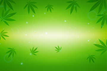 Fototapeta na wymiar green background. Cannabis marijuana in medical.