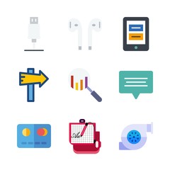 technology icons set. hand, contact, canister and texting graphic works