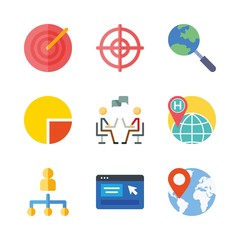 Fototapeta premium marketing icons set. people, circle, abstract and tech graphic works