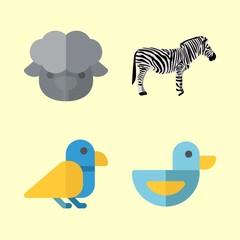 4 animal icons set