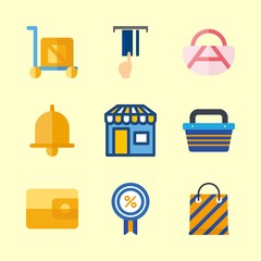 shopping icons set. notebook, design, bill and transport graphic works