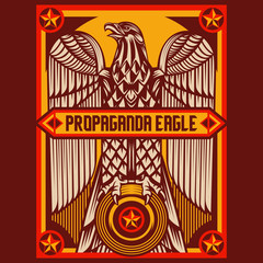 Eagle Propaganda Posters Elements Background Set