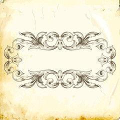 Vector baroque of vintage elements for design. 