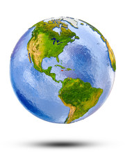 Jamaica on globe