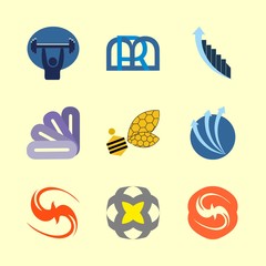 logo vector icons set. tourism company logo, safety company logo, gym logo and marketing logo in this set
