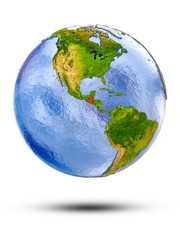 Guatemala on globe