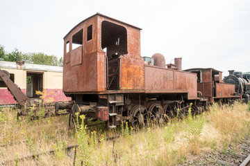 Fototapeta na wymiar an train graveyard