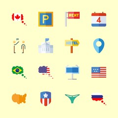 flag icons set. place, contour, tropical and military graphic works