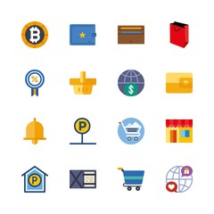 shopping icons set. currency, female, man and bit graphic works