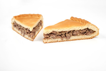 meat pie, isolated on white background