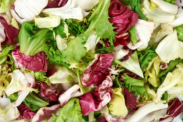 Healthy vegetarian salad isolated on the white background