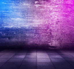 metallic interior with neon lights