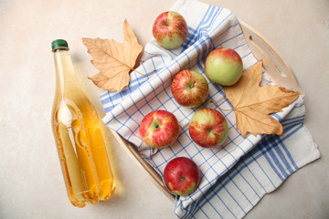 Apple cider and apples
