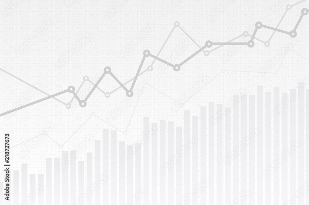 Poster abstract infographics visualization. business chart graph with three lines of increase. futuristic n