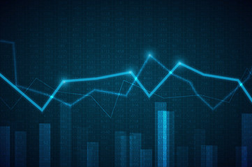 Abstract infographics visualization. Big data code representation. Futuristic network or business analytics. Graphic concept for your design