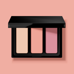 Modern eye shadow palette. Mockup illustration isolated on background. Graphic concept for your design