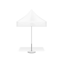 Garden white parasol. Illustration isolated on white background. Graphic concept for your design