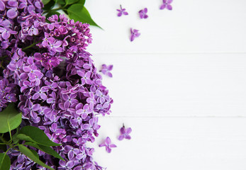 Lilac flowers on a table