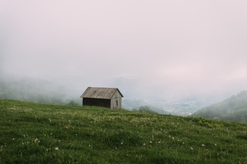 Old abandoned house on a hill
