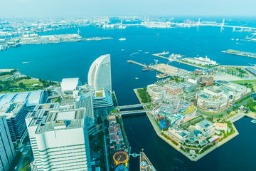 Beautiful building and architecture in Yokohama city skyline