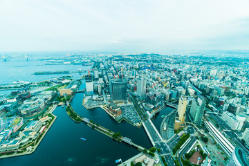 Obraz premium Beautiful building and architecture in Yokohama city skyline