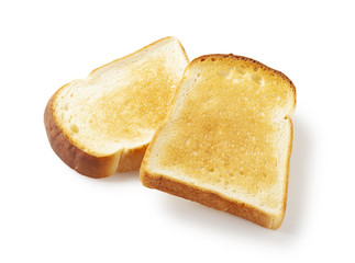 Slice of white bread isolated on white