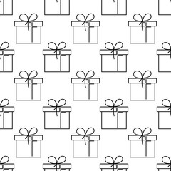 Gift Box Seamless Pattern, Present Box