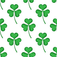 Shamrock Three Leaf Clover Seamless Pattern