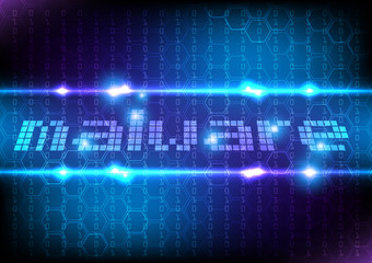 abstract  text  malware background concept. technology attact on malware. illustration vector design
