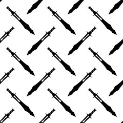 Naklejka premium Sword Icon Seamless Pattern, Sword
