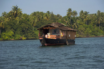 Fototapeta premium A houseboat, Tarkarli, Sindhudurga District of Maharashtra, India