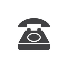 Telephone vector icon. filled flat sign for mobile concept and web design. Old telephone simple solid icon. Symbol, logo illustration. Pixel perfect vector graphics