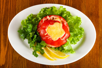 Stuffed tomato with cheese