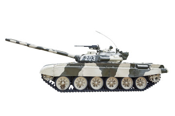 battle tank isolated on white background