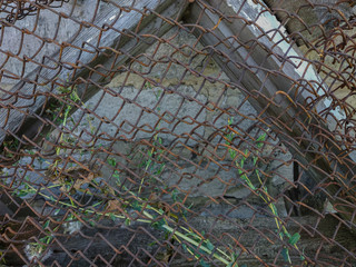Background an old rusty grid