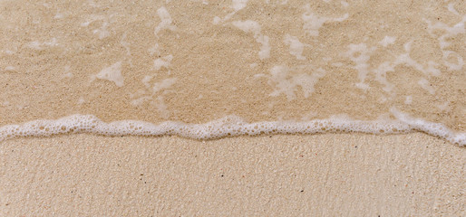 Water on a sandy beach in the Maldives Islands