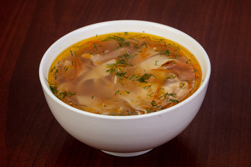 Chicken soup with noodle