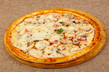Pizza with mushrooms