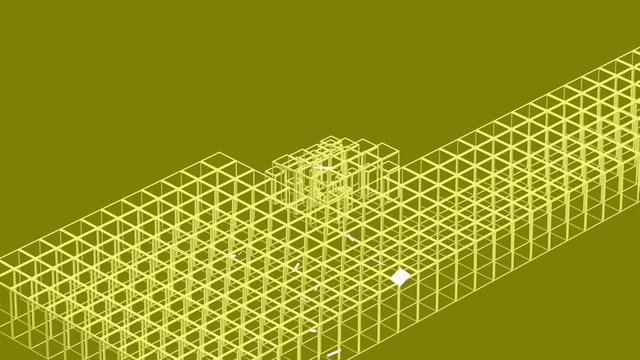 4k Computer generated,3G symbol technology animation.abstract box matrix generation process,tech web background.