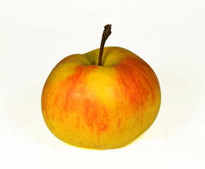 One yellow-red apple