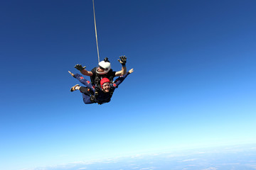 Skydiving. Tandem jump.
