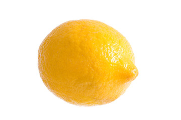 One fresh yellow lemon isolated on a white background. Healthy food. Vitamin C.