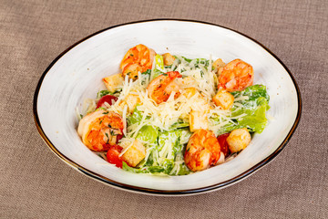 Caesar salad with prawn