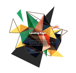 Triangular design abstract background, landing page. Low poly style colorful triangles on white
